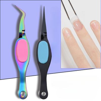 1Pc  Nail Shaping Clip X Type Stainless Steel Reverse Tweezers Positioning Nail Piece Nail Tool Point Drill Clip