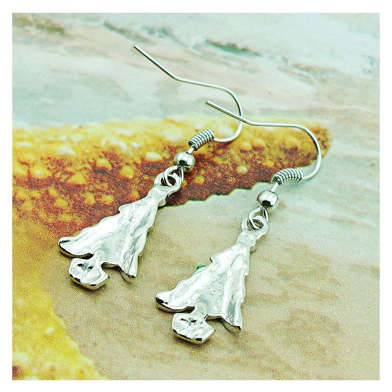 2018 Green Drip Oil Alloy Christmas Tree Earrings - European & American Style, Women's Long Exquisite Design