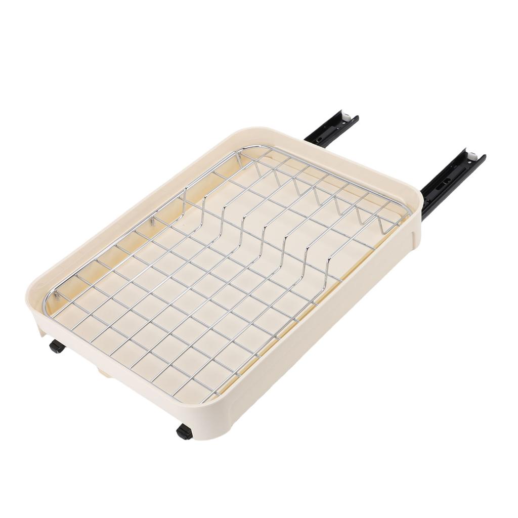 Pull Out Cabinet Organizer Slide Out Dish Shelf Storage Rack Kitchen Drawer with Slide Rail