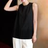 Japanese-style white cotton-linen vest for women, niche loose, thin breathable linen doll top, sleeveless top