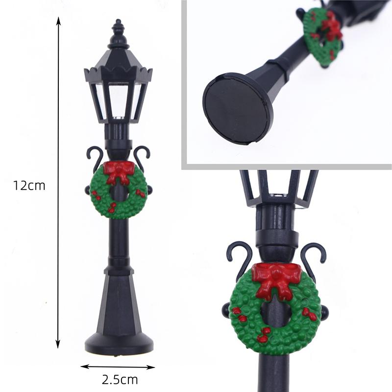 1:12 Dollhouse Christmas Scene Street Lamp Street Light Model Doll Christmas Decor Micro Landscape Fairy Garden Ornaments