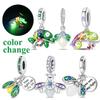 Copper Glow In The Dark Chameleon Charm Fit Original Bracelet Bead For Women Diy Luminous Firefly Fine Jewelry Gift