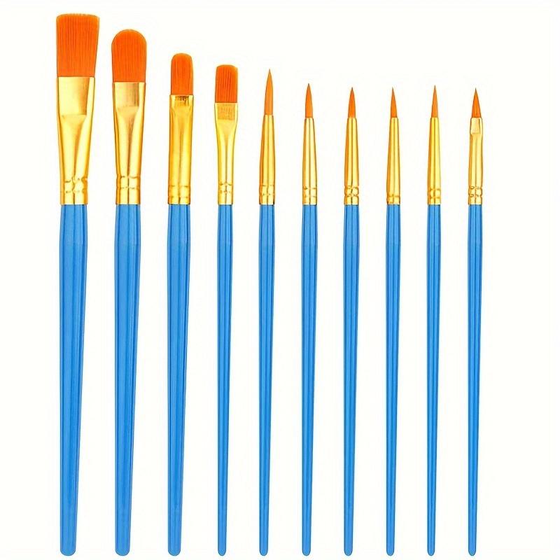 

1set, Artist Paint Brush Set - Nylon Fur, for Acrylic, Oil Painting, Watercolor, Face, Nail, Detail Painting and Rock Painting.