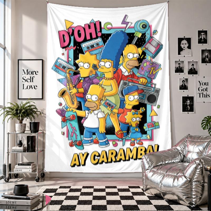 Wall TapestryThe Simpsons Art Hanging Cloth Decorative Background Cover for Room Decoration
