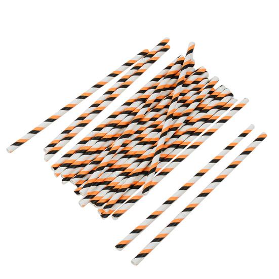 50Pcs Portable Straw Attractive Disposable for Home Halloween Eye-catching Straw Paper