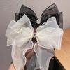 2023 Black Mesh Bow Hair Clip - Elegant Back-of-Head Ribbon Hairpin for Princess Styles