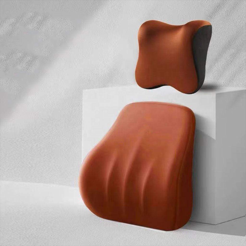 2026 New Universal Soft Memory Foam Car Seat Cushion & Pillow Set with Cooling Headrest Lumbar Support Waist & Neck Rest