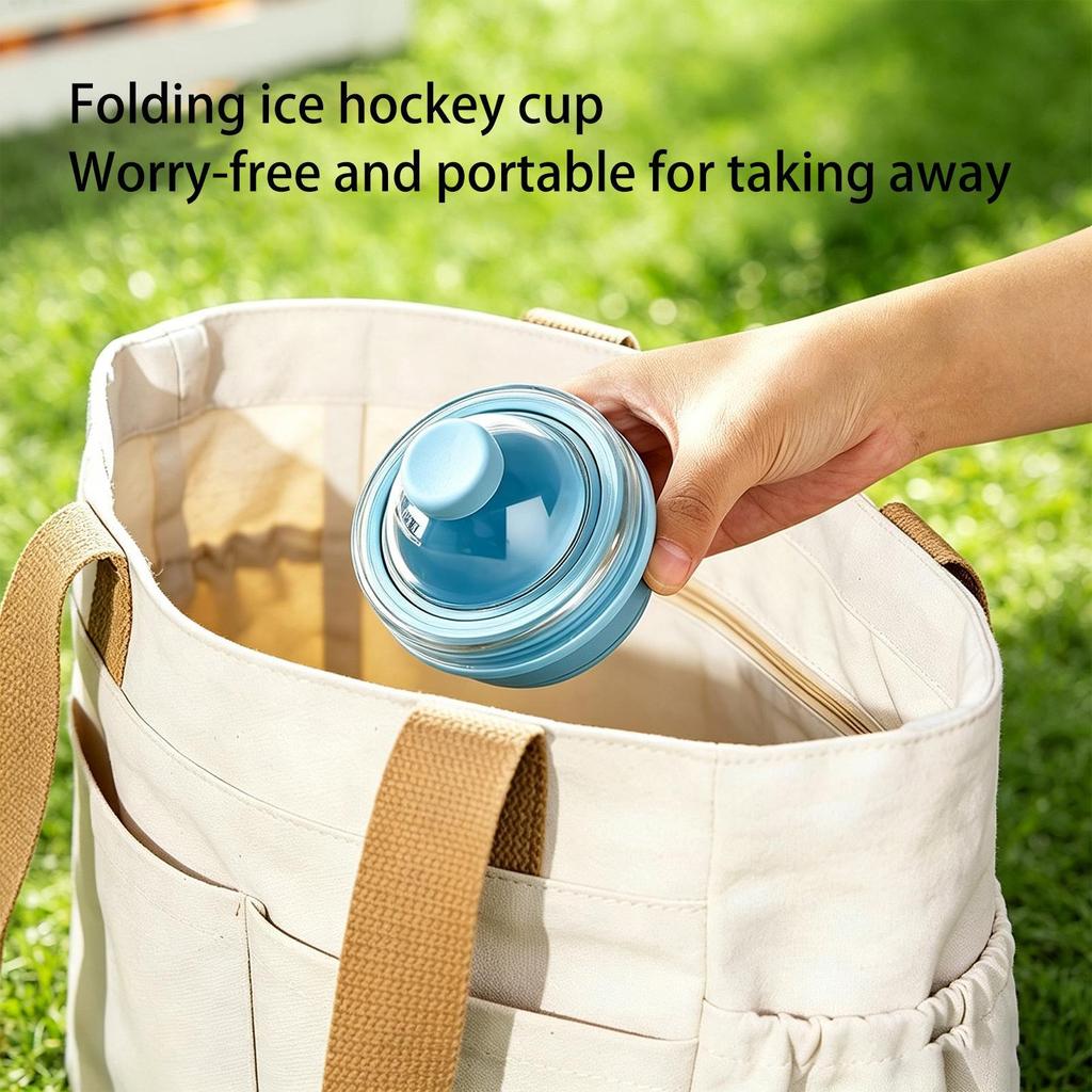 Ice Mold Cup with Lid 325ml Foldable Cold Drink Making Ice Ball Maker Mold for Travelers Bartenders Home Office Parties Camping