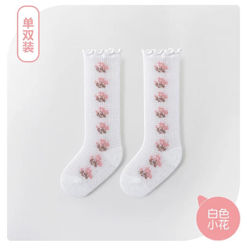 Neue Sommer Baby Mädchen Socken Niedlich Floral Weiche Baumwolle Elastisch Einfarbig Netz Neugeborenen Socken Kniehoch Lang Kleinkind Mädchen Socken