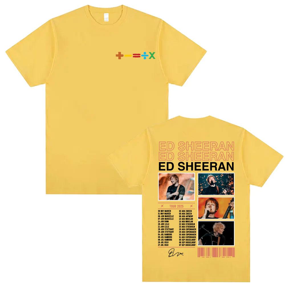 Ed Sheeran Tour 2025 Graphic Tee Shirt Unisexs Retro 90s Hip Hop Pop Music Tshirt Unisex Summer ONeck Tops Short Sleeve T Shirts