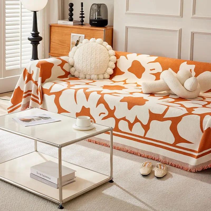 

Chenille Jacquard Backrest Towel New Sofa Cover Cloth Cover with Texture Quality Multifunctional Eco- Friendly Cover Blanket 180x90cm1pcs