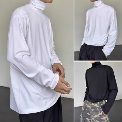 Pánské rolákové košile s dlouhým rukávem, pulovrové tričko, pánské ležérní slim fit spodní prádlo, základní vrstva