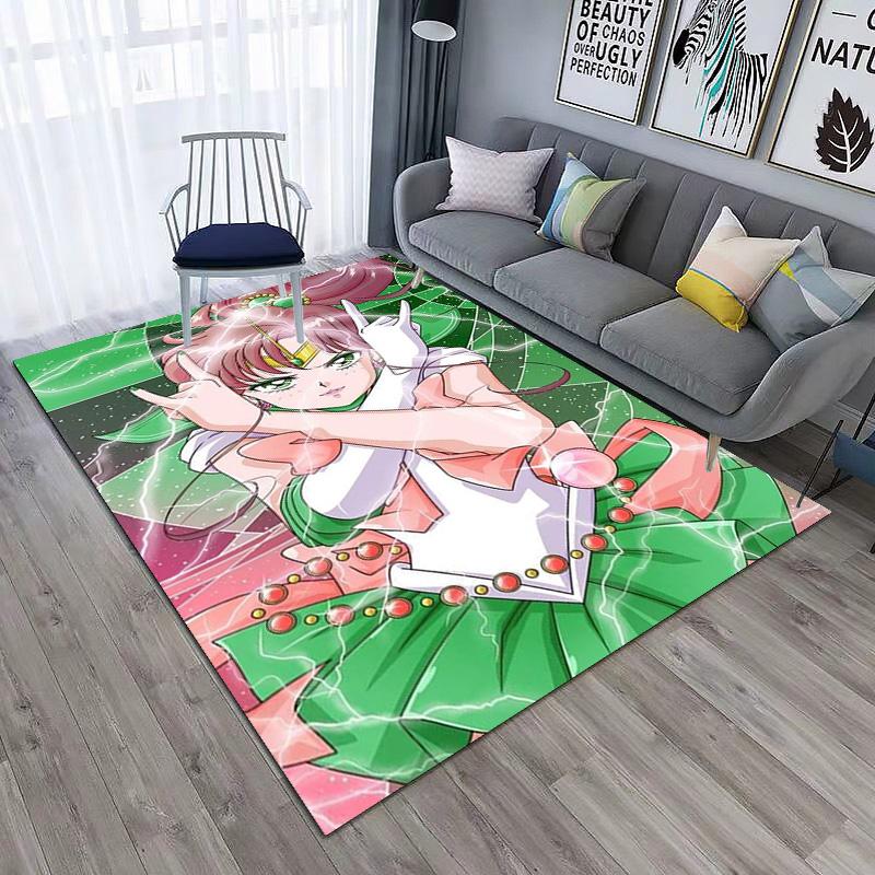 Cute cartoon theme Sailor Moon Tsukino Usagi cartoon rug Multifunctional household anti-slip decorative door mat, outdoor floor mat, and carpet Y14
