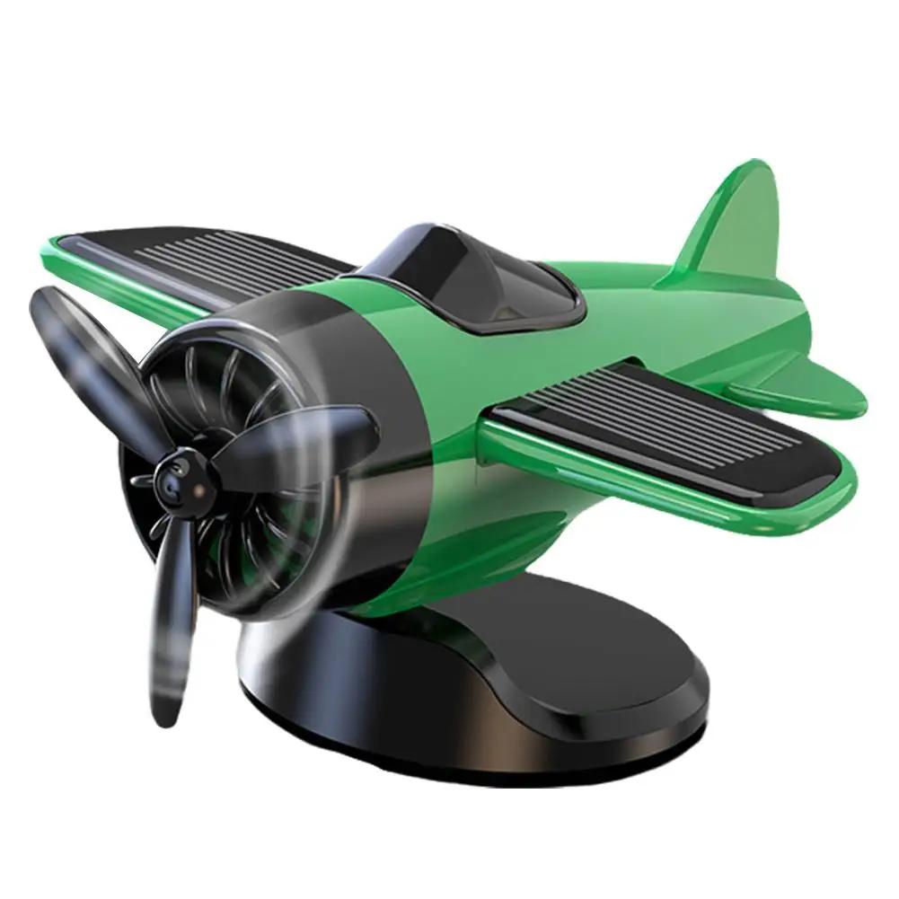 Car Mounted Solar Powered Rotating Airplane Creative Console Center Decoration Ornament Automotive Supplies Interior O9J2