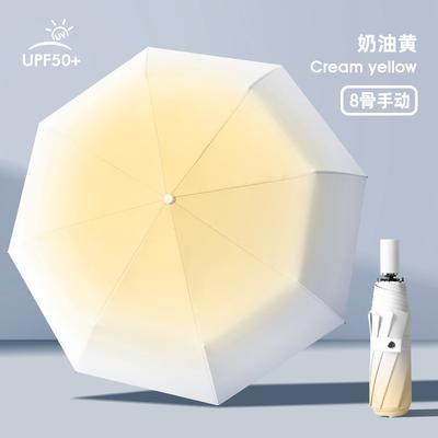 New Customized Three-fold 16-bone Modern Simplicity Automatic Gradual Change Color Umbrella Sunscreen Printed Logo Parasol