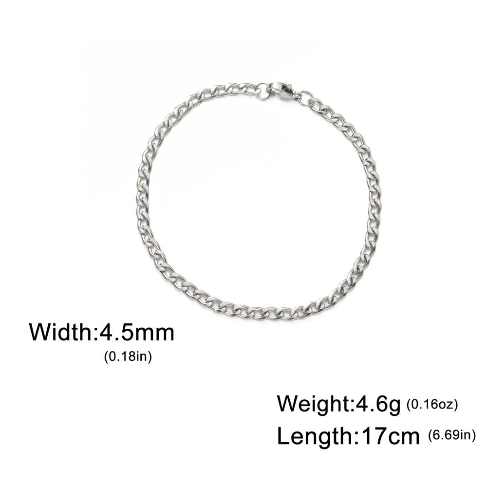 My Shape Fashion Cuban Chain Men Bracelet Stainless Steel 3/5/7/9mm Width Chain Bracelets Figaro Chain Boy Wrist Jewelry Couple