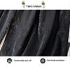 High-End Black Tencel Jacquard Wide-Leg Skirt Pants - Stylish & Versatile for Spring/Summer