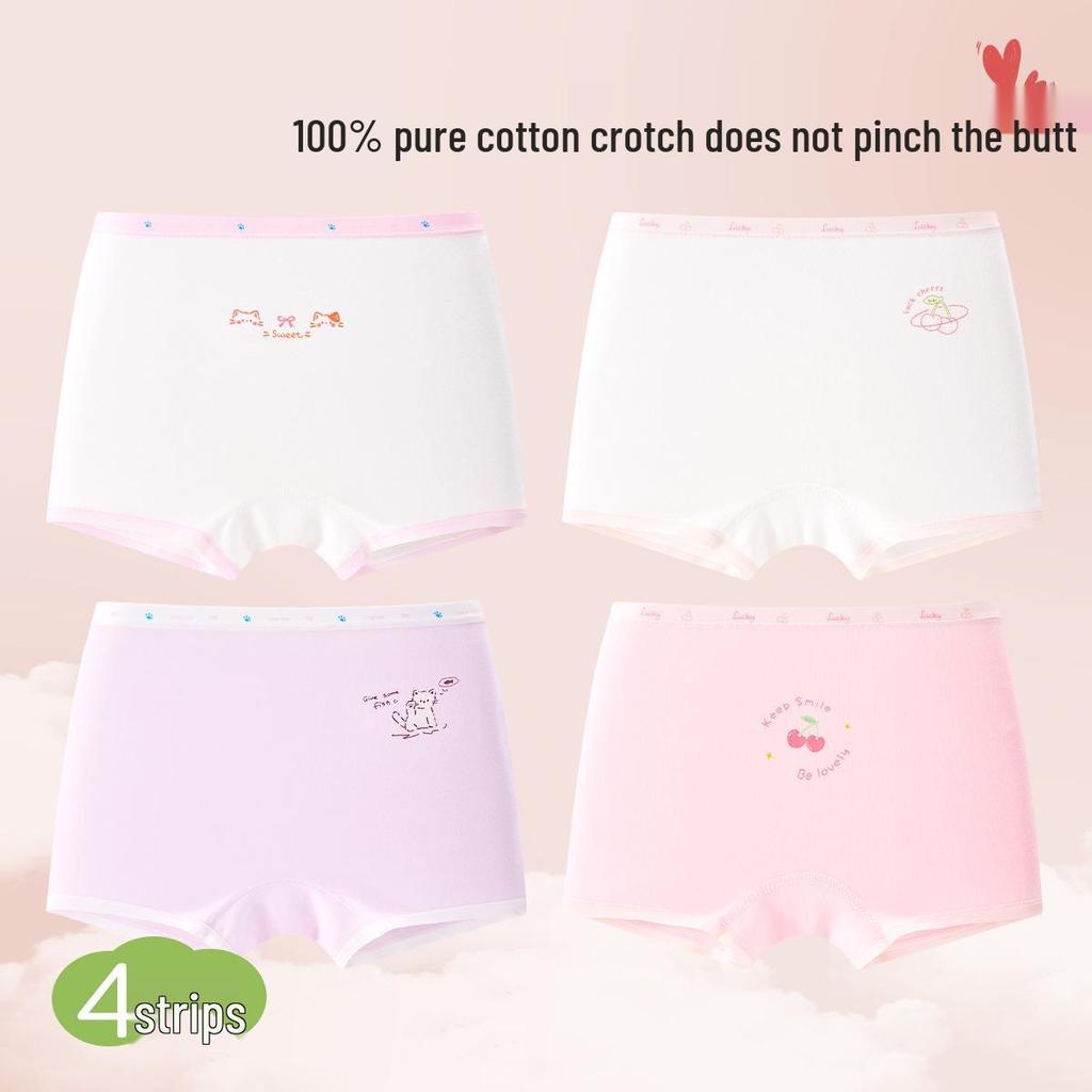 Girls' A-Class Cotton Boxer Shorts – Soft, Comfortable, No-Pinch Design for Toddlers and Children.