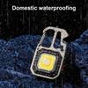 USB Rechargeable COB LED Flashlight Keychain Self Defense Magnet Outdoor Camping Torch Aluminum Alloy ABS
