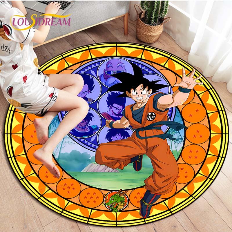 Dragon Ball Z Round Goku Living Room Decoration Carpet Kakarot Animation Rug Flannel Home Floor Mat Bedroom Rug