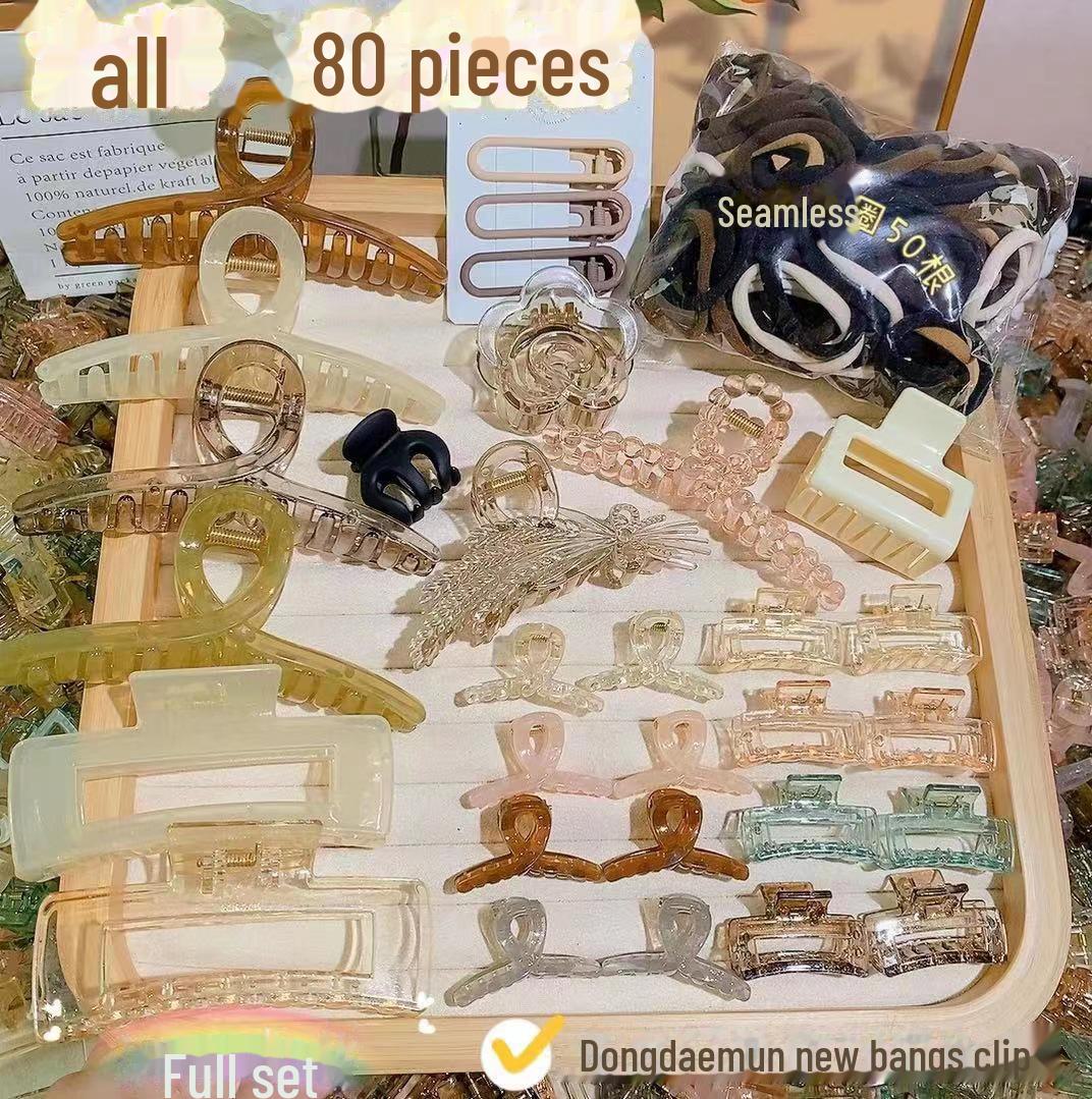 

Набор из 80 предметов: Новый набор аксессуаров для волос от Douyin — заколки-акулы, резинки для хвостиков, кольца для волос и заколки для челки