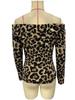 Spring Women Sexy Leopard Printing Strapless Long Sleeve T Shirt Tops Women Versatile Closet Essential Fashion Items Shirt