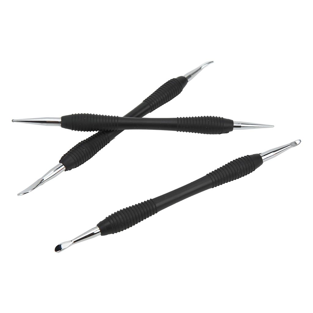 3Pcs Leather Craft Modeling Tools Different Sizes Shapes Strong Stainless Steel DIY Leather Press Rub Tool for Household