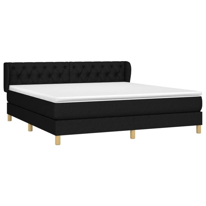 Maison Exclusive - Bettlattenrost mit Matratze Schwarz 160x200 cm Stoff