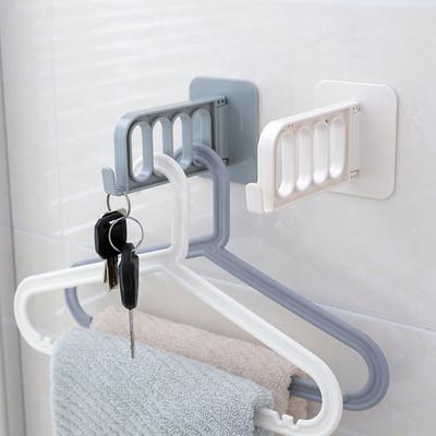 Home Wall Mount Self-adhesive Foldable Clothes Hanger Organizer Rack Hook Holder