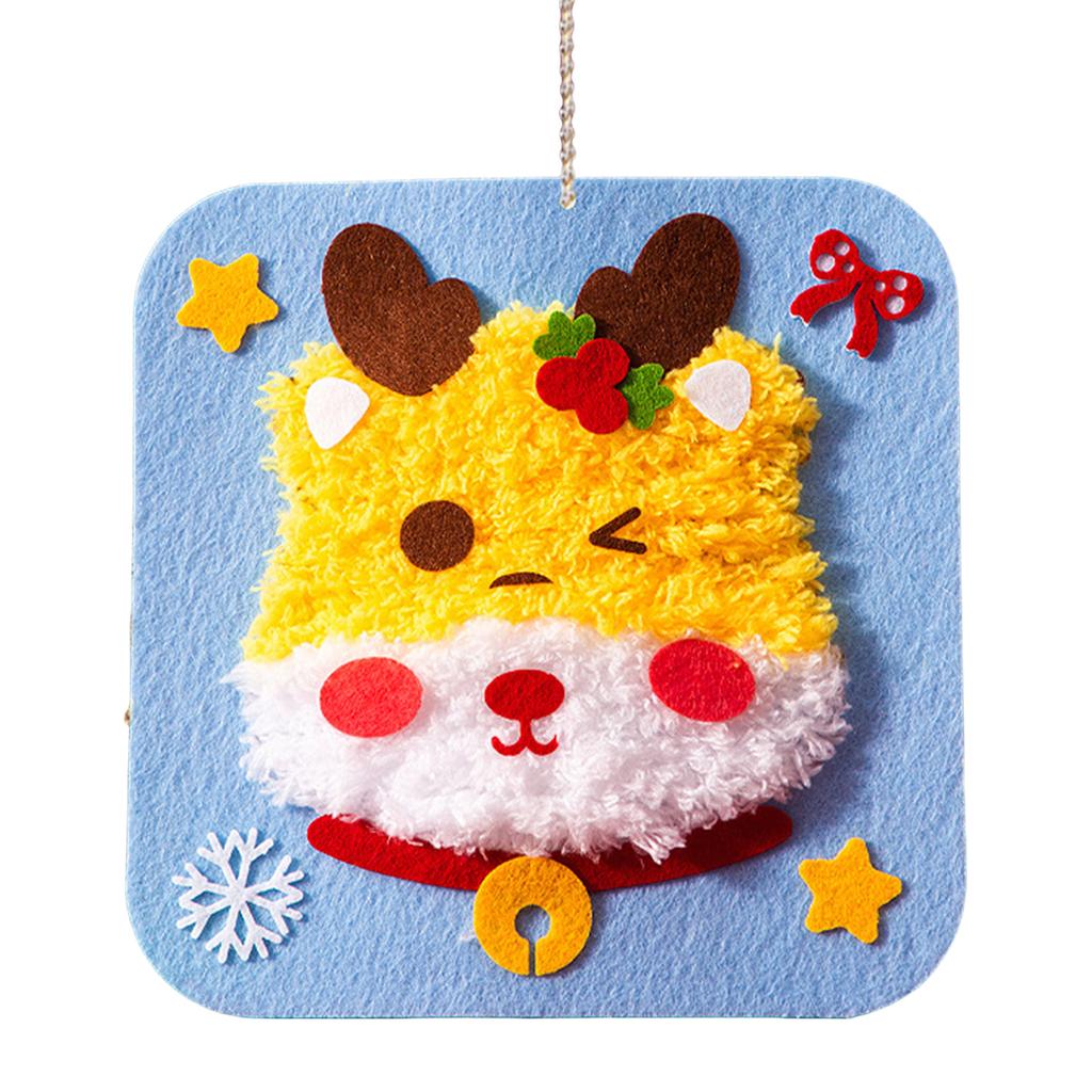 DIY Christmas Embroidery Kit Multi-Purpose Lovely Animal Embroidery  Set Xmas Felt Sewing Craft for Adults Beginners