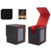 Flannel Card Deck Box PU Leather Window Collection Box Fashion Game Card Organizer