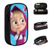 Cartoon Cute M-Masha And The Bear Pencil Case Pencil Pouch Pen Holder for Girl Boy Large Bags School Supplies Zipper Stationery