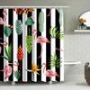 Tropical Flamingo Shower Curtain Waterproof and Mildew-proof Bathroom Curtain Home Decoration with Hook Shower Curtain