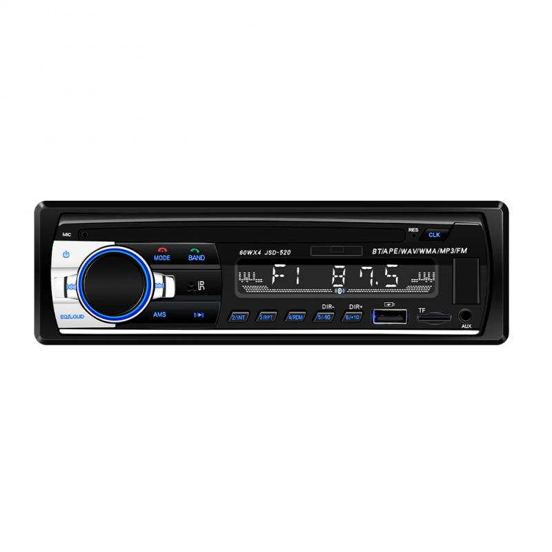 AMPrime Bluetooth Autoradio Car Stereo Radio FM Aux Input Receiver SD USB JSD-520 12V In-dash 1 Din Car MP3 Multimedia Player