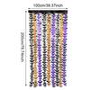 Runtowo  1x2M Pumpkin Bat Spider Foil Fringe Backdrop ,Halloween Party Ribbon ,Ghost House, Halloween Horror Background Decor