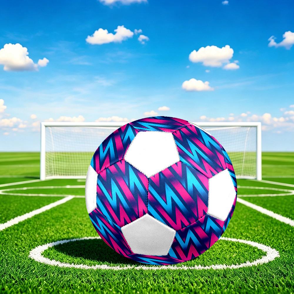 1pc Neon Zigzag Lightweight PVC Training Soccer Ball, Size 5, Suitable for Indoor and Outdoor TrainingGift y60348