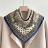 71 meters white chain cotton and linen small square scarf silk scarf women's spring and autumn winter scarf scarf high-end scarf