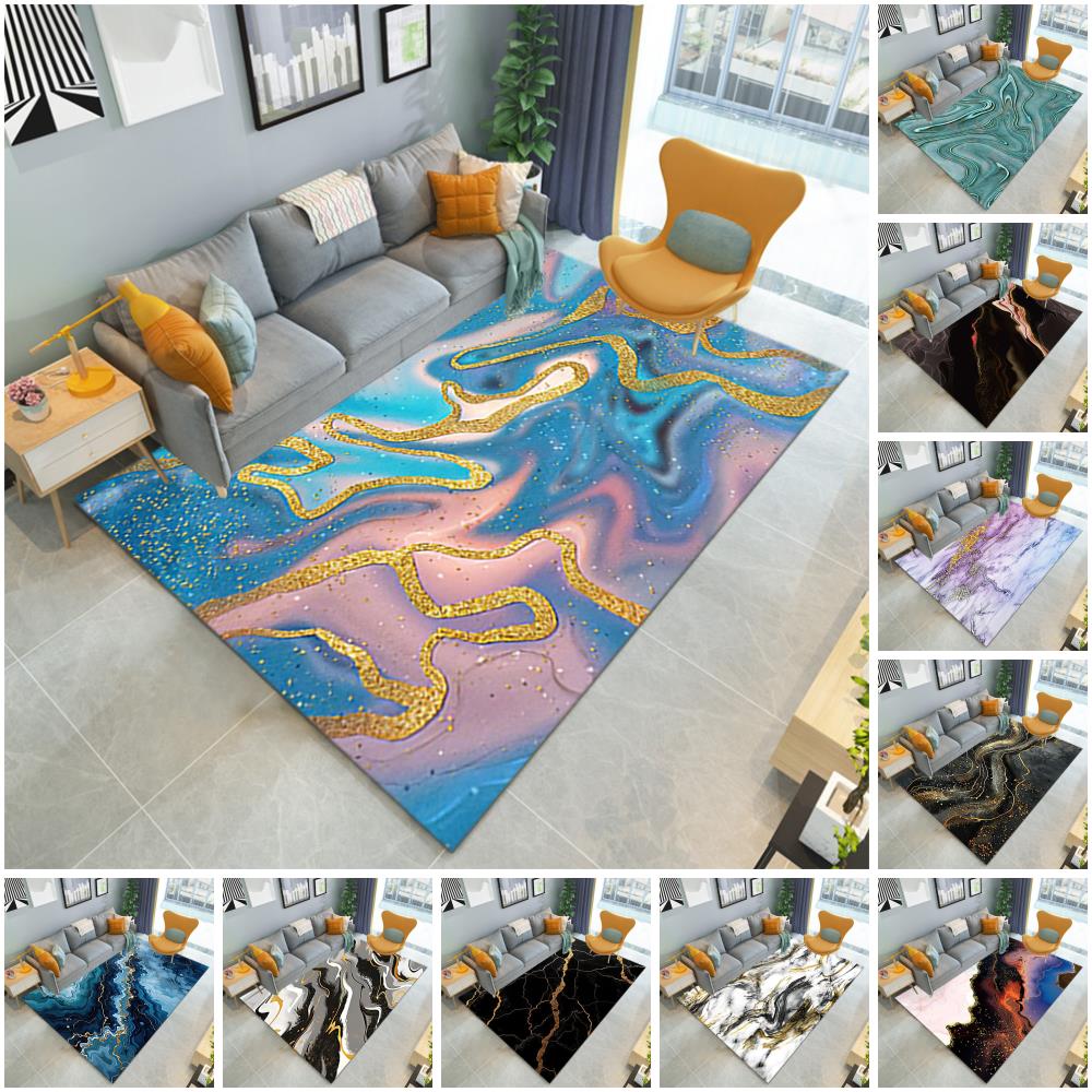 1PC Marble texture printed Carpet Rug for Living Room Bedroom Home Sofa Decoration,Non-slip Floor Mat Floor mat