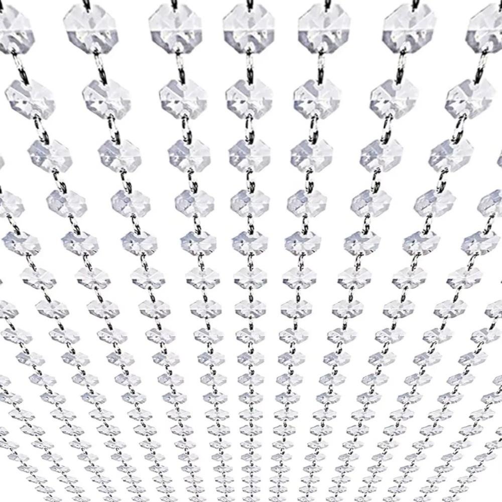 DIY 5Meters Octagonal Bead Curtain Acrylic Crystal Garland Strand Clear Hanging Diamond Chain For Wedding Birthday