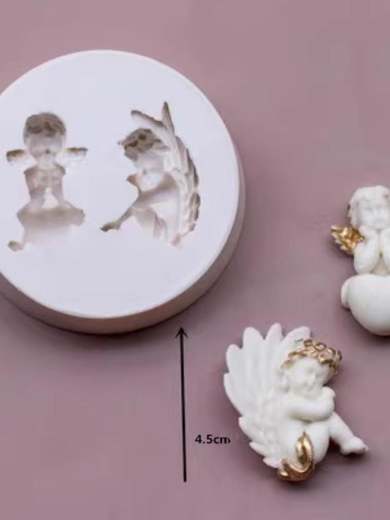 Angel Birthday Cake Decoration Silicone Mold Sugar Art Mould Kitchen Baking Tools Vintage Water Column Design