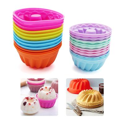 12pcs/set Silicone Cake Mold Muffin Cupcake Pumpkin Shape Reusable Baking Moulds