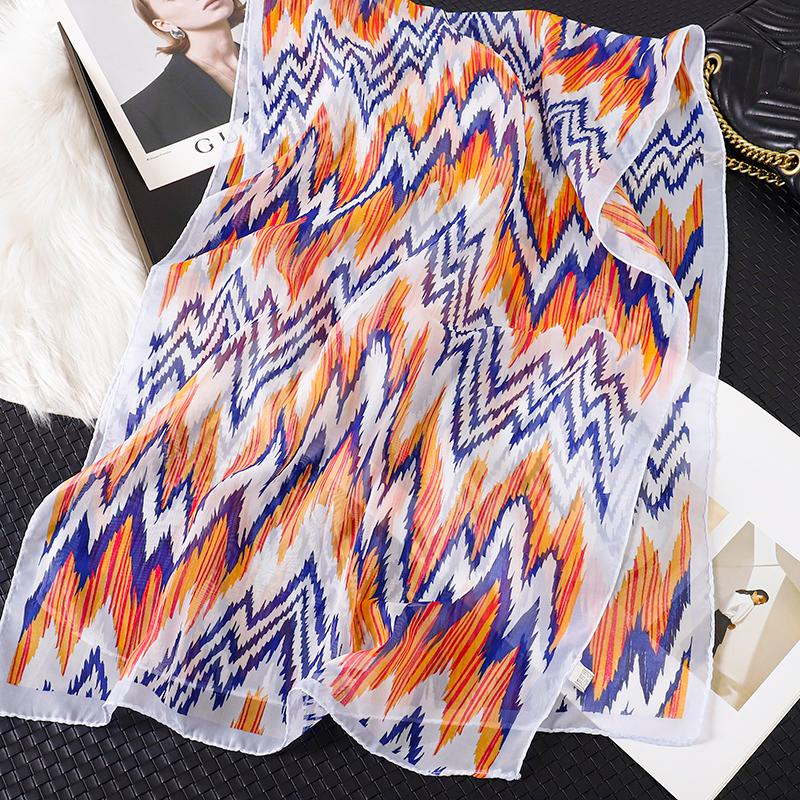 New Fashion Luxury Print Design Women Silk Scarf Shawl Elegant Headscarf Hijabs Chiffon Muslim Wrap Scarves