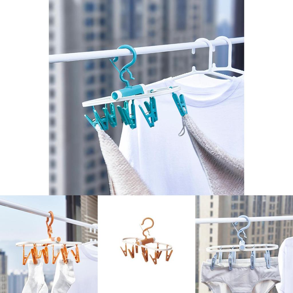 Versatile Green Plastic Clothes Hanger For Students Long Foldable Drying Rack