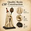 Decorazione Fantasma in Tessuto Shabby Statuetta Vintage con Scettro Zucca Luminoso, Ornamento di Halloween Luce LED Ambra Calda Luce, Resina Illuminata per Interni