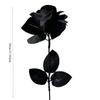 2-5PCS Simulation Black Single Rose Bouquet Dark Gothic Decoration Black Party Easter Halloween