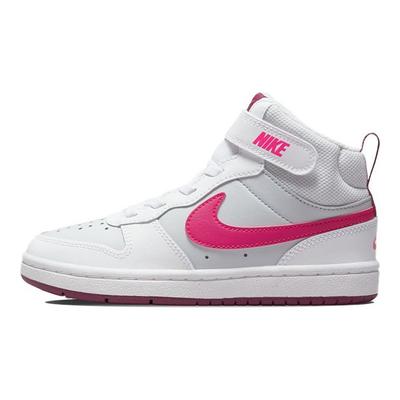 Court Borough Mid 2 PS Pure Platinum Pink Prime Kids Sneakers White Sangria CD7783-006