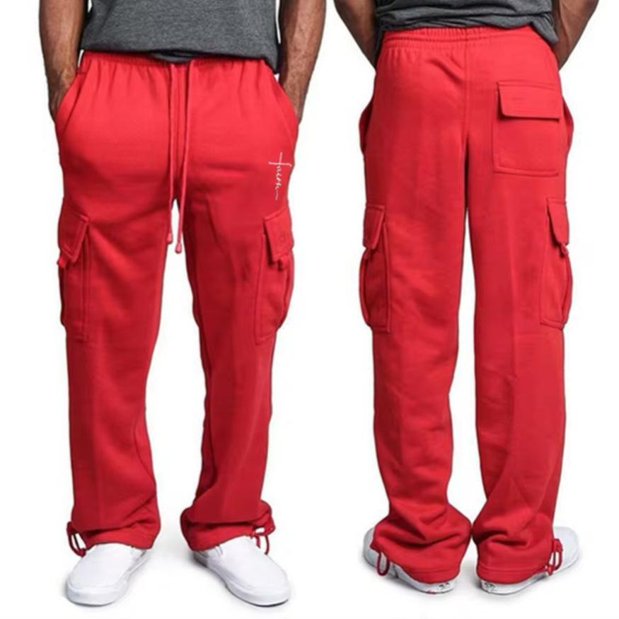 New Men's Design Niche Loose Casual Straight Sports Trousers
