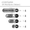 16pcs Doorbell Sign, 4 Sizes Tiny Please Ring Bell Sticker, Small Ring Bell Sign for Doorbell, 0.6in