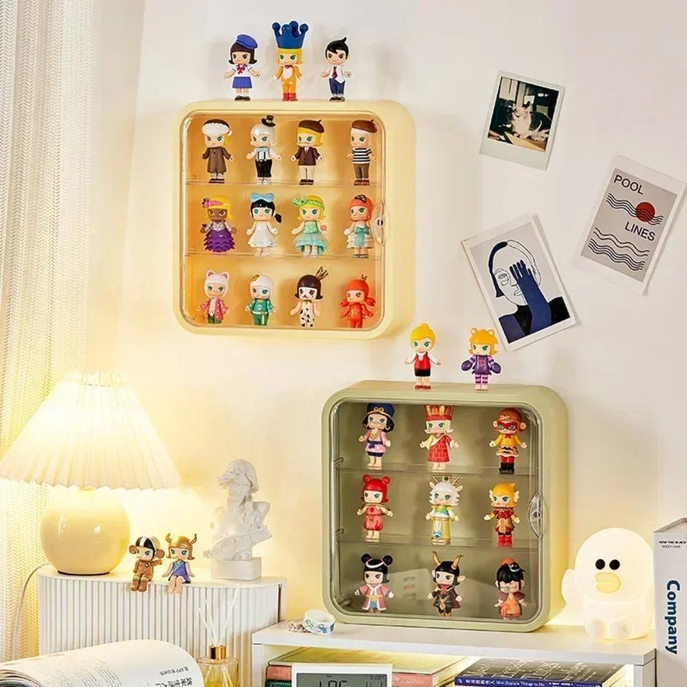 Display Case Figures Stand Dust Display Proof Doll Toy Storage Box Wall Mounted Showcase Clear Acrylic Blind Box Jewelry Figures