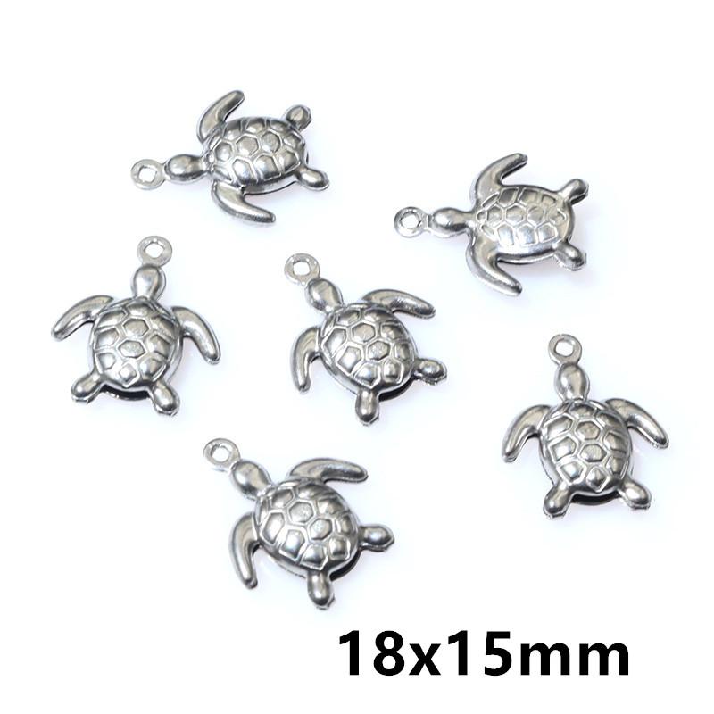 20pcs Stainless Steel Animal Charms Fish Turtle Bee Bear Pendants Crafts for Necklace Bracelet Earrings DIY Jewelry Accessories